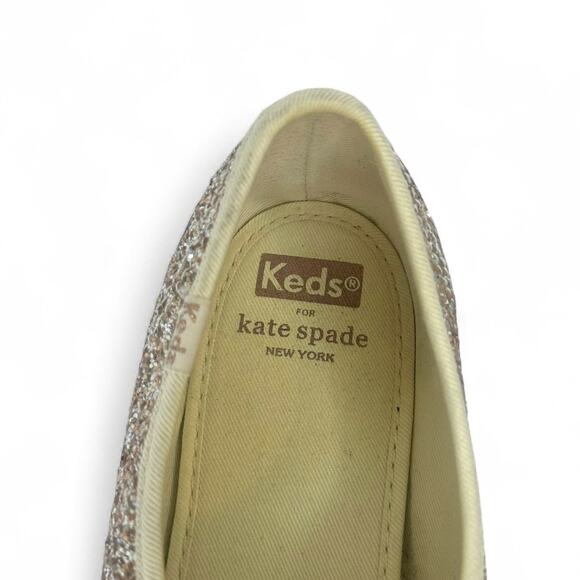 Keds X Kate Spade New York Women's Champion Glitter Sneakers 9 Champagne Gold - Picture 5 of 14